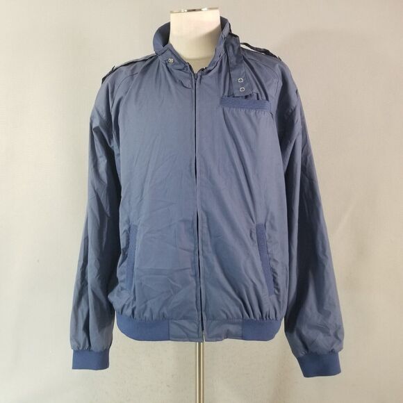 Haband jacket Windbreaker men's XL extra large Blue Cafe Racer Member Only Style - Picture 1 of 12